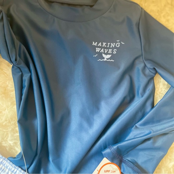 Carter's Just One You Toddler Boys' Long Sleeve Gingham Rash Guard Set - Picture 3 of 5